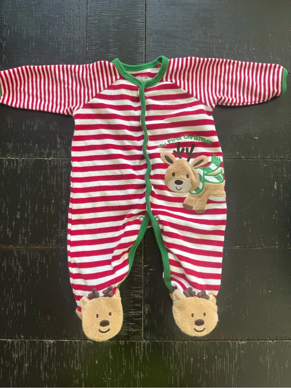 My First Christmas Reindeer Footed Sleeper
